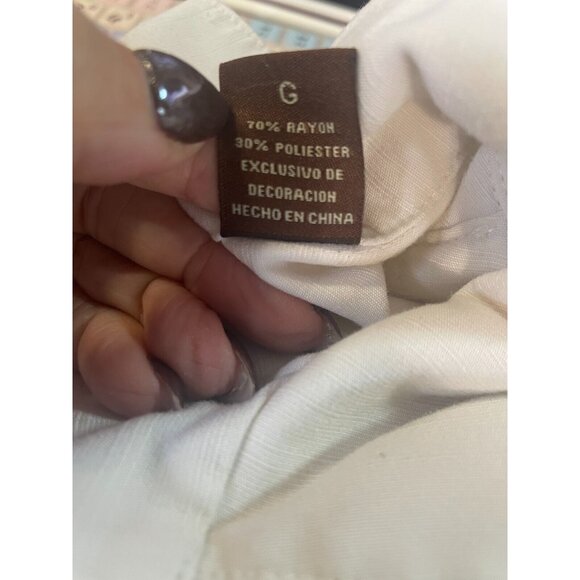 Cubavera Hawaiian Shirt White w/ orange Button Up Short Sleeve Mens Sz Large - Picture 3 of 8